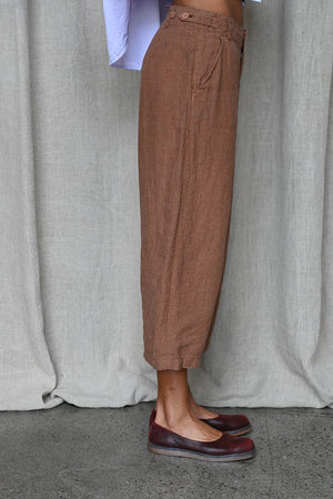Micro Houndstooth Linen Pants
