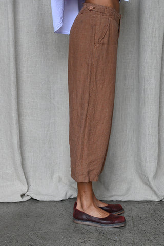 Micro Houndstooth Linen Pants