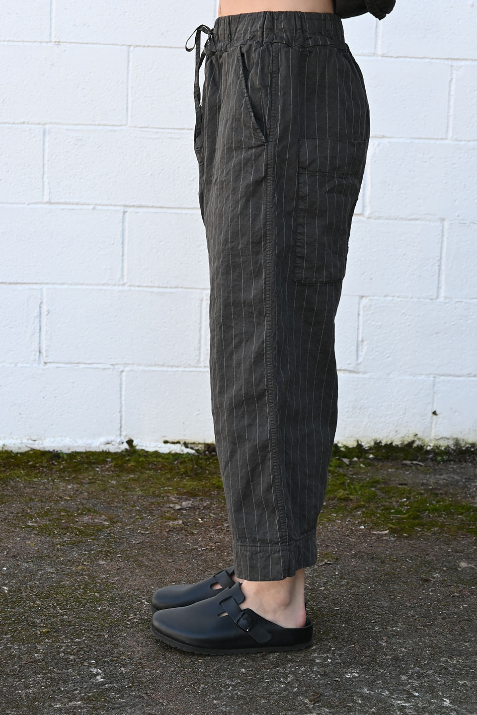 Pinstriped Short and Wide Trousers