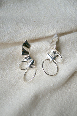 Silver Elbe Loop Earrings