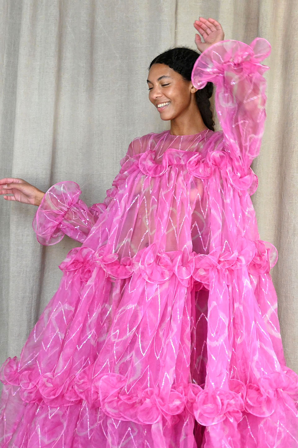 ashish pink dress Divine Ruffles Dress