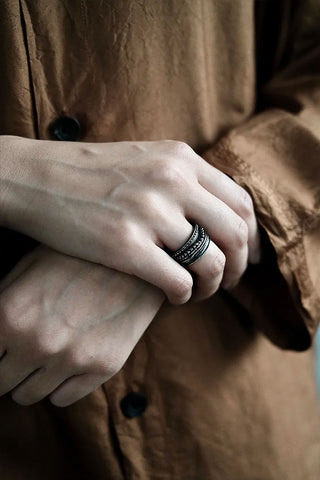 CP Ring Set Oxidized Silver