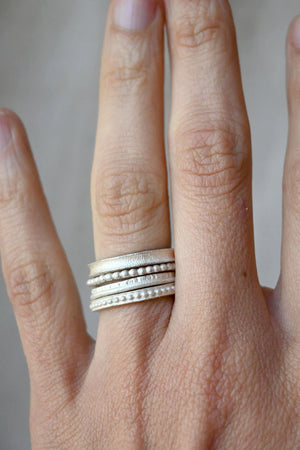 CP Ring Set White Silver
