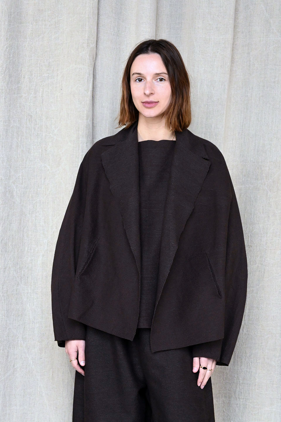 Smooth Sheet Coffee Jacket
