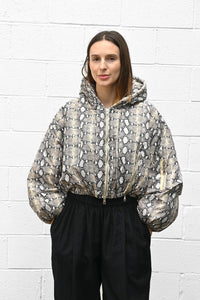 Cropped Puffy Hooded Bomber