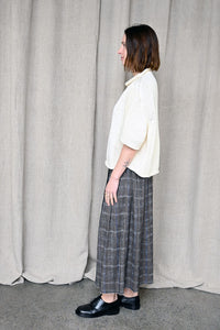 In Squares Pleated Skirt Brown/Avio