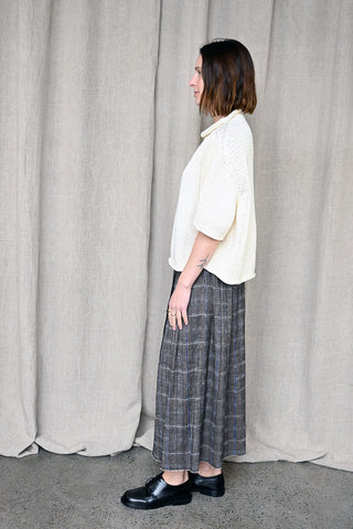 In Squares Pleated Skirt Brown/Avio