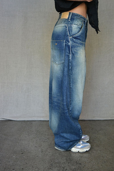 【DEARMINE】Stripe Balloon Denim Pants Striped balloon jeans - Jeans - BSK Teen | Bershka