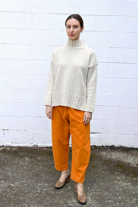 Textural Turtleneck Sweater in Ivory