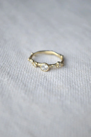 Encrusted Branch Solitaire Ring