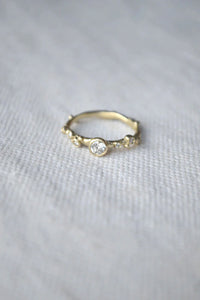 Encrusted Branch Solitaire Ring