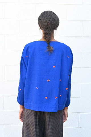 Embroidered Top Dark Brown