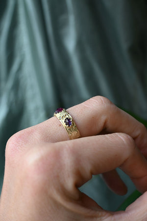 3 Gem Band Ring