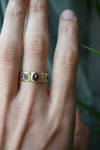 3 Gem Band Ring