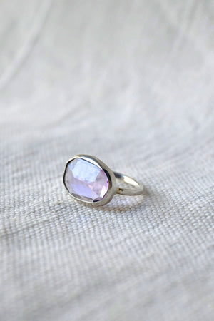 Freeform Amethyst Silver Ring