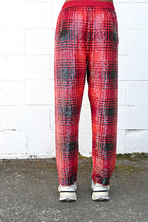 Sequin Plaid Trousers