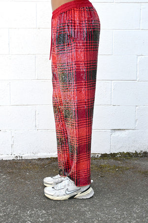 Sequin Plaid Trousers