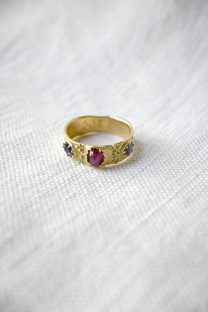 3 Gem Band Ring