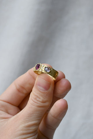 3 Gem Band Ring