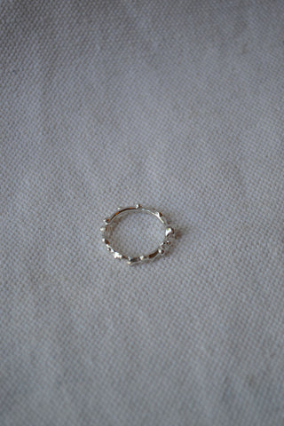 Branch Solitaire Silver Ring