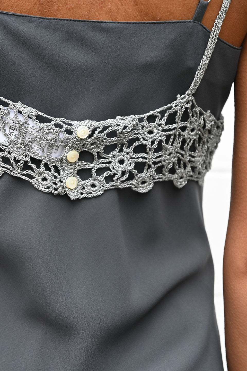 Crochet Bra Top Silver
