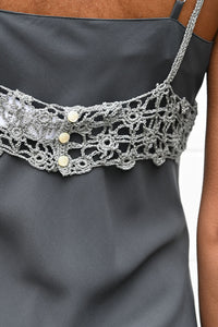 Crochet Bra Top Silver