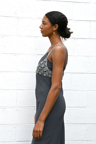 Crochet Bra Top Silver