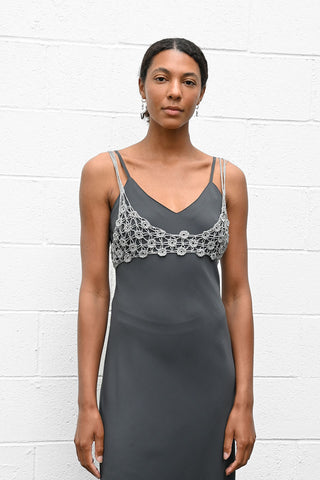 Crochet Bra Top Silver