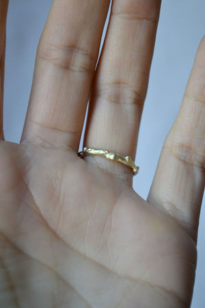 Encrusted Branch Solitaire Ring