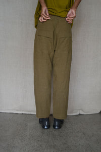 Linen Wool Olive Pants