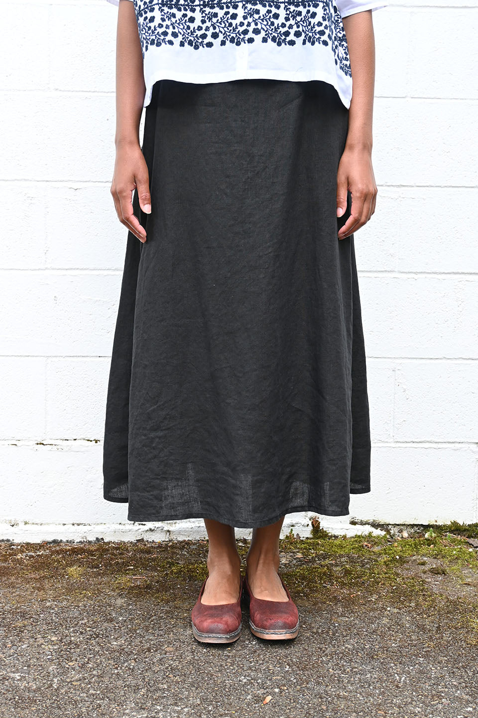 Black Linen Skirt