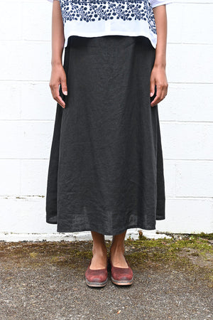 Black Linen Skirt