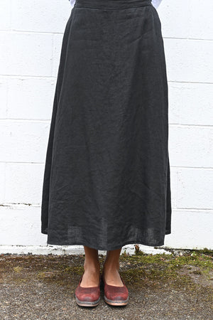 Black Linen Skirt