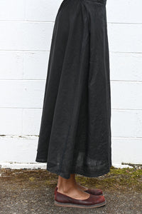Black Linen Skirt
