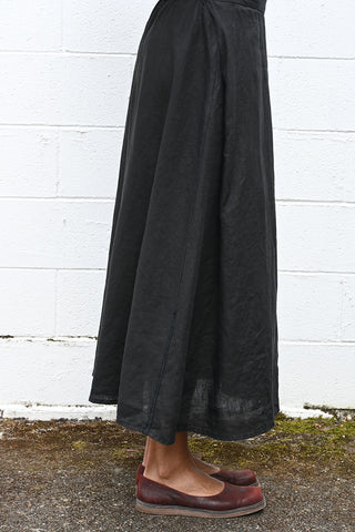 Black Linen Skirt