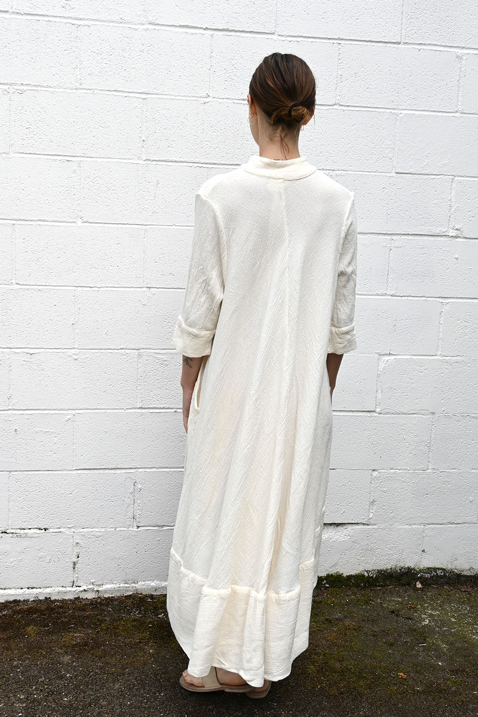 Cn Linen Gauze White Dress