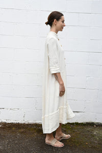 Cn Linen Gauze White Dress