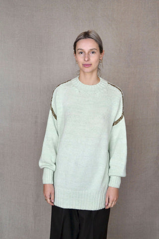 Contrast Stitch Pullover Mint