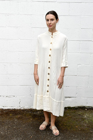 Cn Linen Gauze White Dress Una Cn Linen Gauze White Dress Una