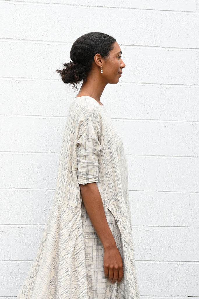 Mi Textured Linen Check Dress – Una