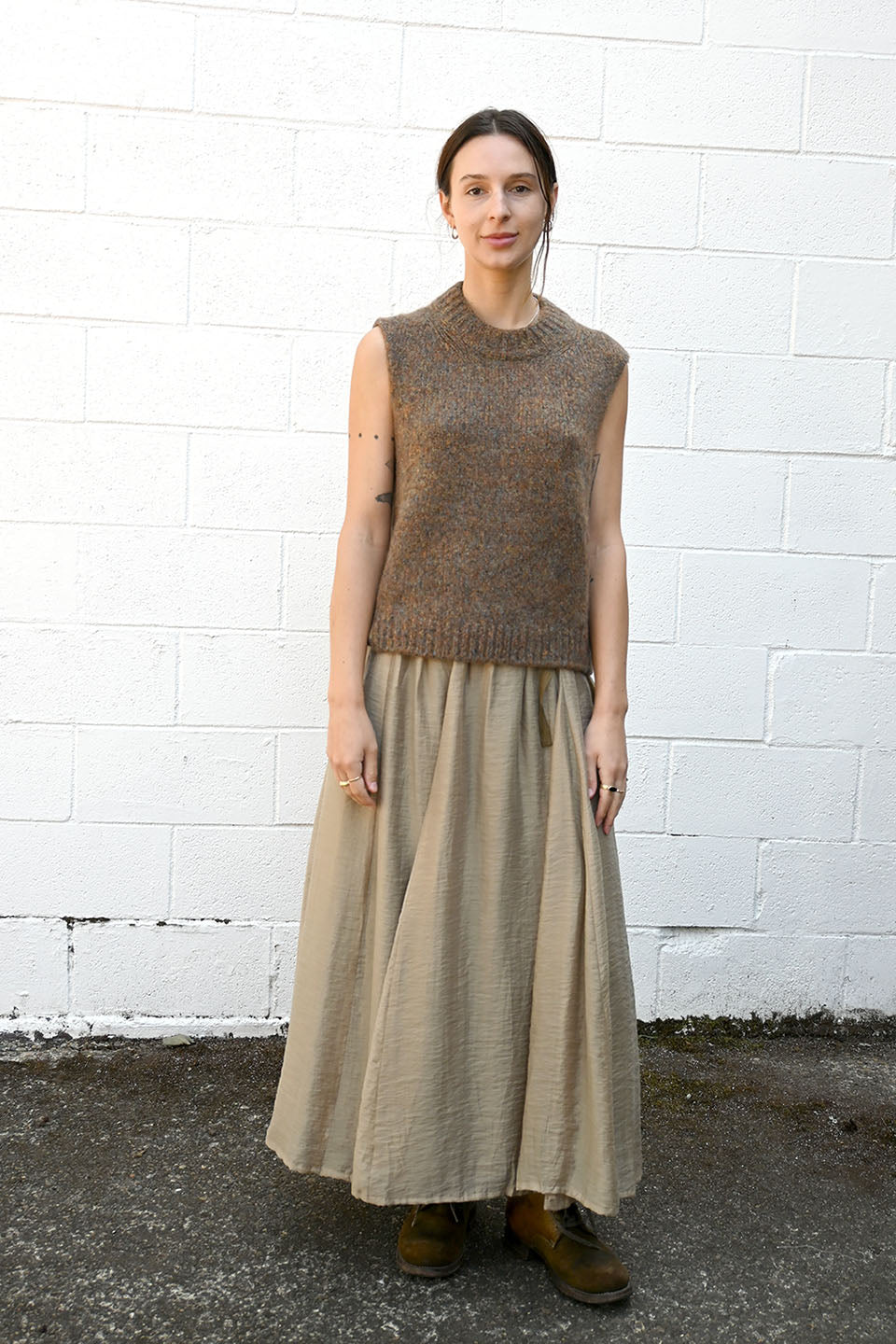Long Khaki Skirt