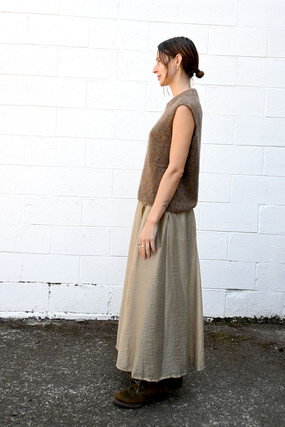 Long Khaki Skirt