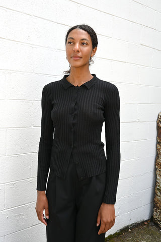 Ribbed Cardigan Black