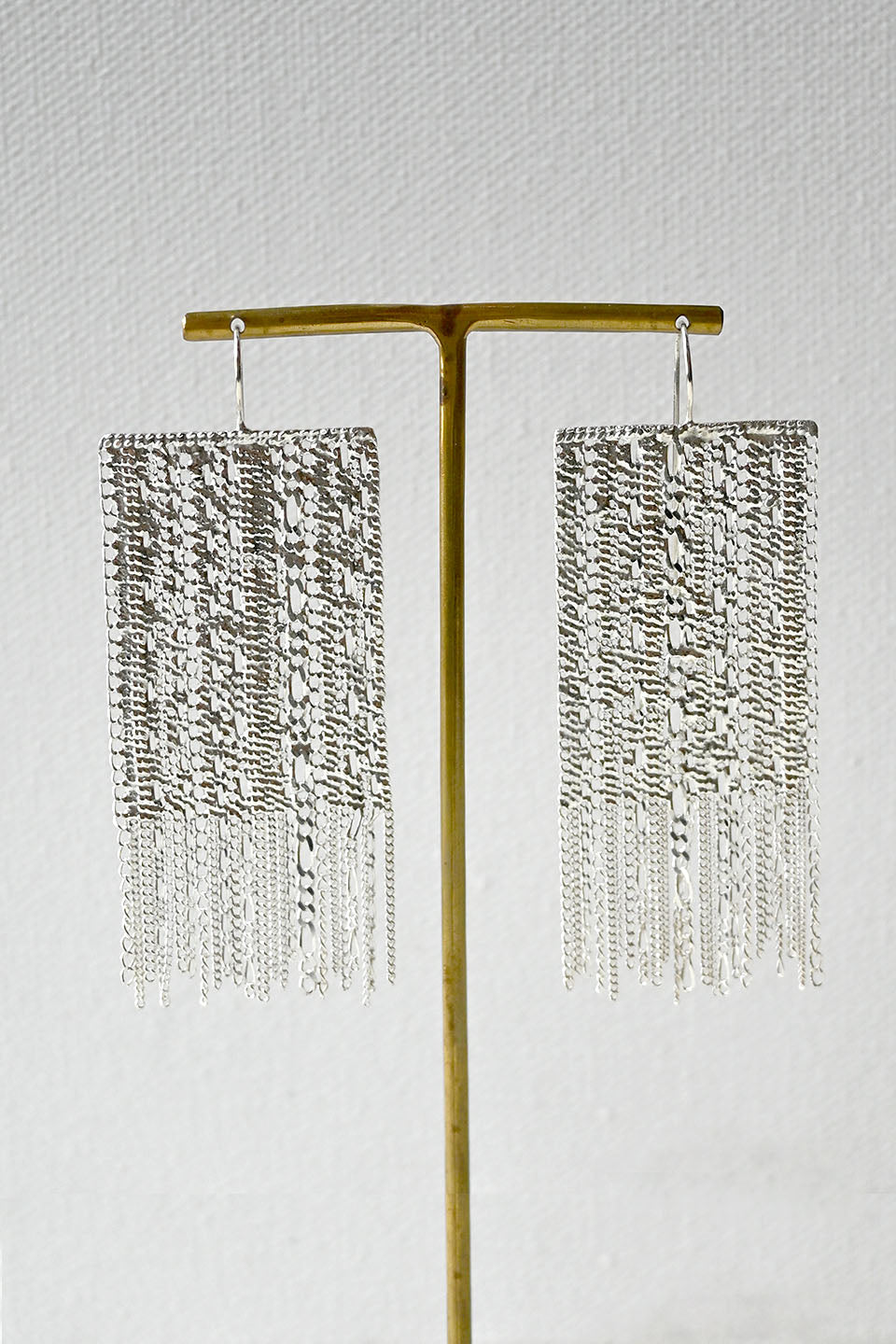 Large Silver Chain Earrings