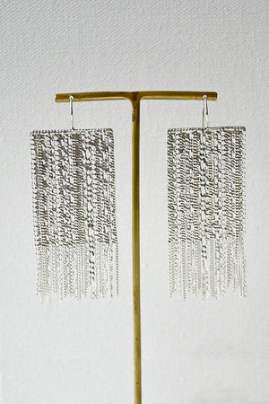 Large Silver Chain Earrings