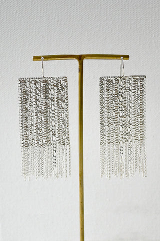 Large Silver Chain Earrings