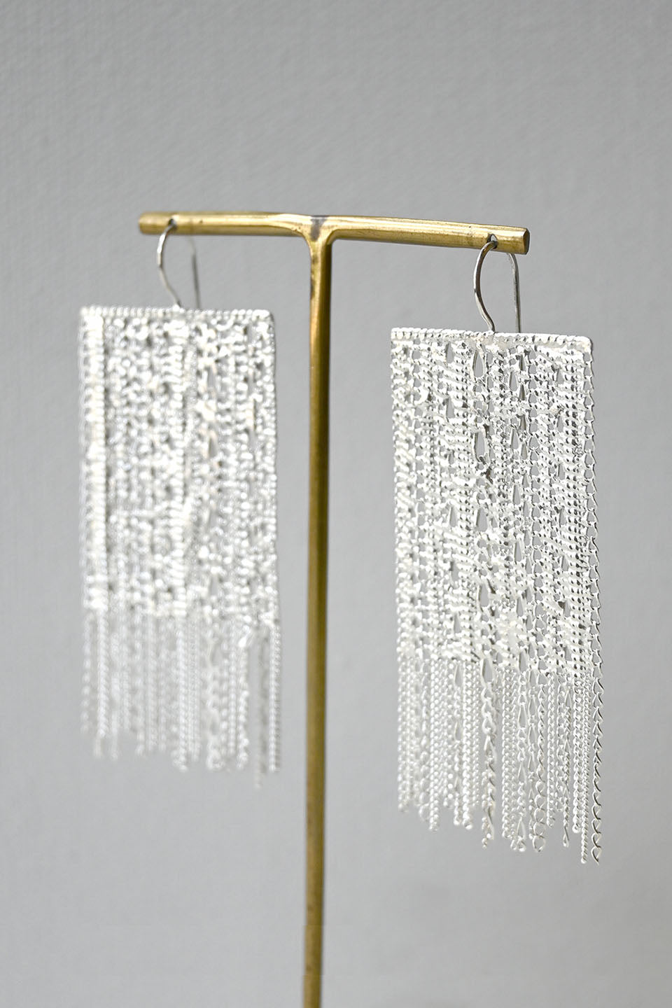 Large Silver Chain Earrings