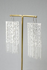 Large Silver Chain Earrings