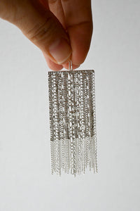 Large Silver Chain Earrings