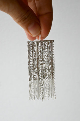 Large Silver Chain Earrings